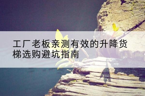 马关升降货梯怎么选-工厂老板亲测有效的升降货梯选购避坑指南