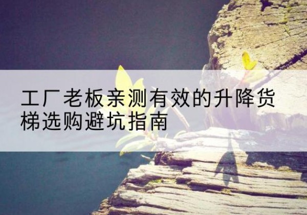 马关升降货梯怎么选-工厂老板亲测有效的升降货梯选购避坑指南